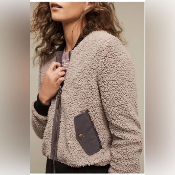 Anthropologie Marrakech Sherpa Bomber Teddy Jacket. Small - Picture 8 of 8